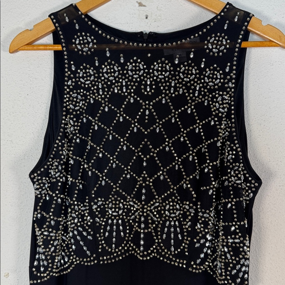 Jackie Jon Beaded Bodice Evening Gown Dress Sz 16 - Picture 5 of 10